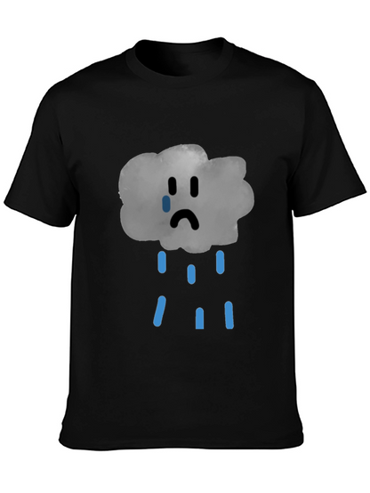 Sad Cloud Graphic Tee - Unisex Black T-Shirt