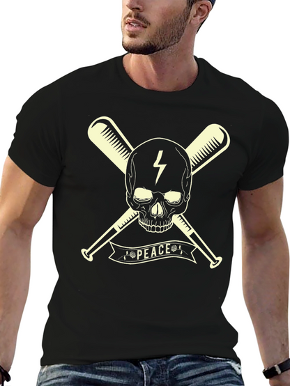 Skull & Bats Peace Graphic T-Shirt