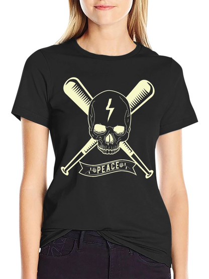 Skull & Bats Peace Graphic T-Shirt