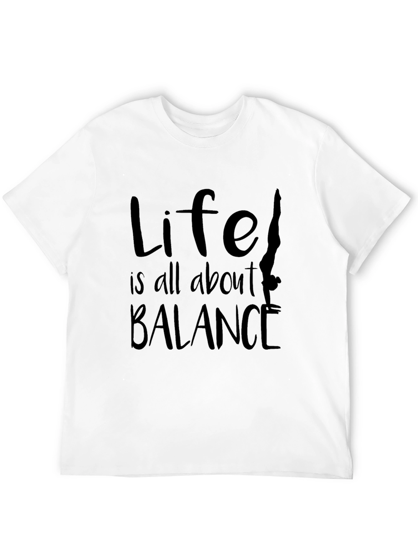 Life Balance Graphic Tee - Black Cotton Blend