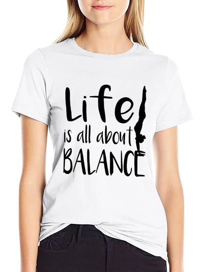 Life Balance Graphic Tee - Black Cotton Blend