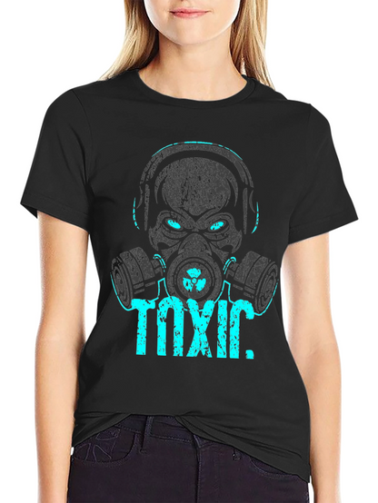 Toxic Graphic Tee - Skull Gas Mask Design