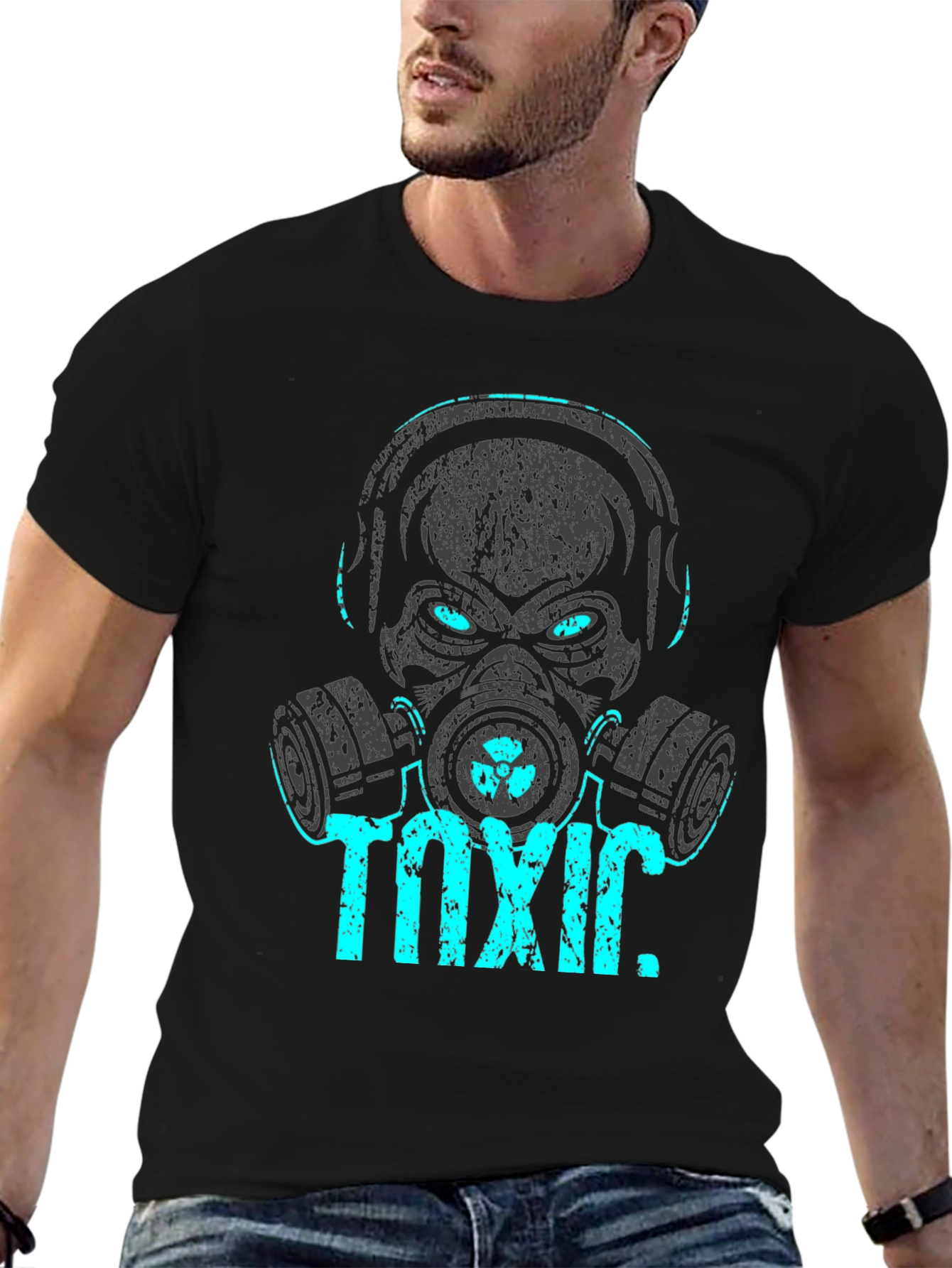 Toxic Graphic Tee - Skull Gas Mask Design