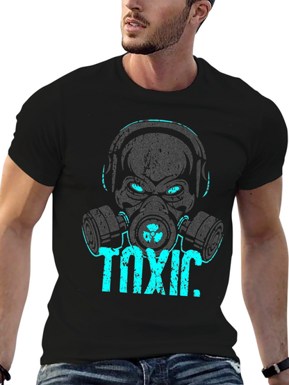 Toxic Graphic Tee - Skull Gas Mask Design