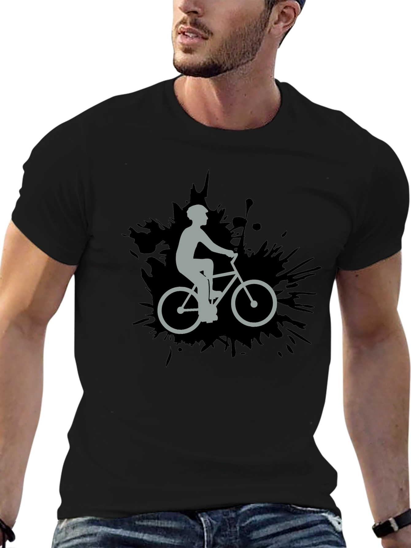 Cyclist Graphic Black T-Shirt