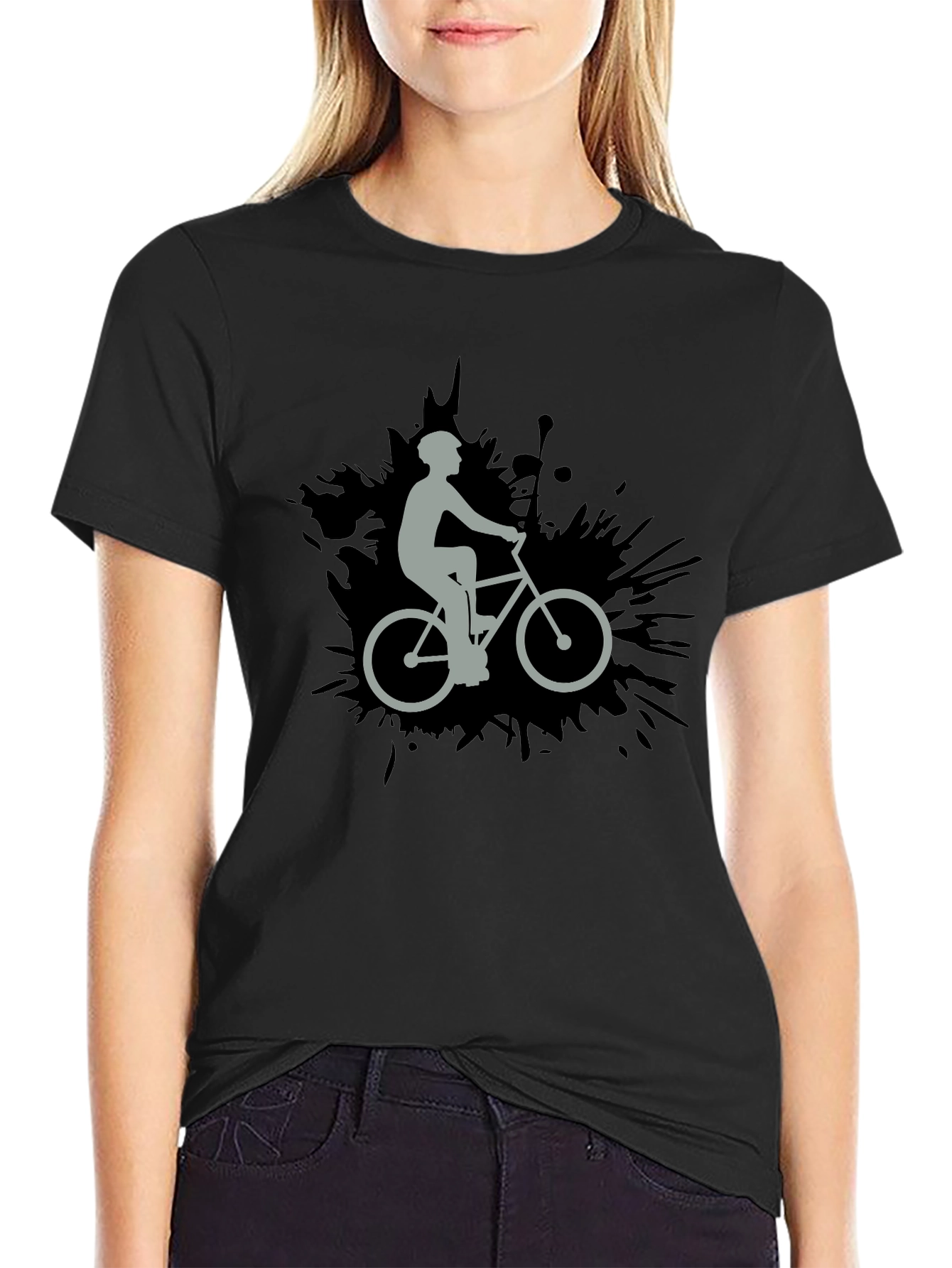 Cyclist Graphic Black T-Shirt