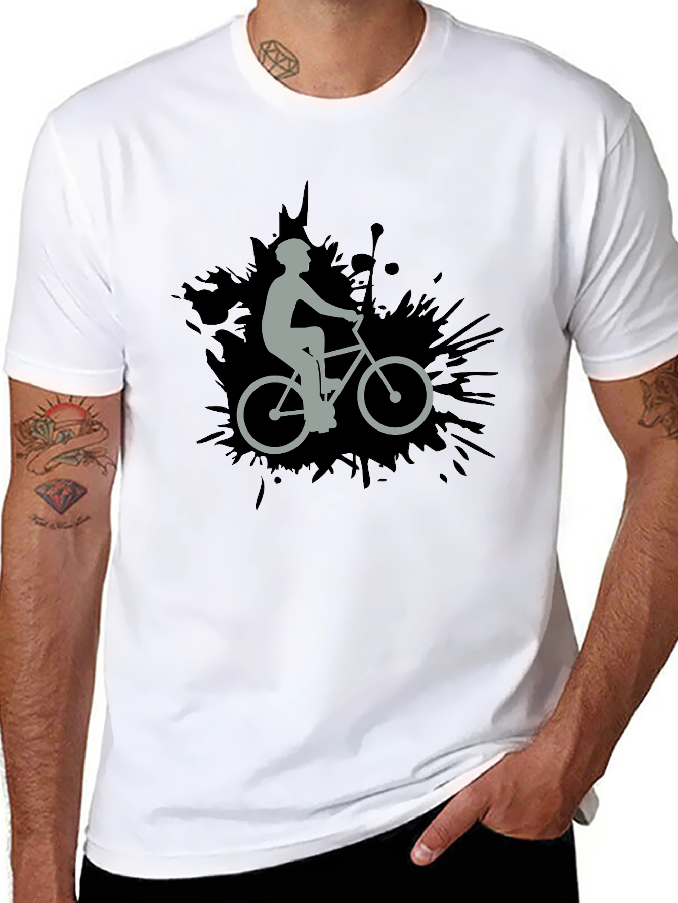 Cyclist Graphic Black T-Shirt