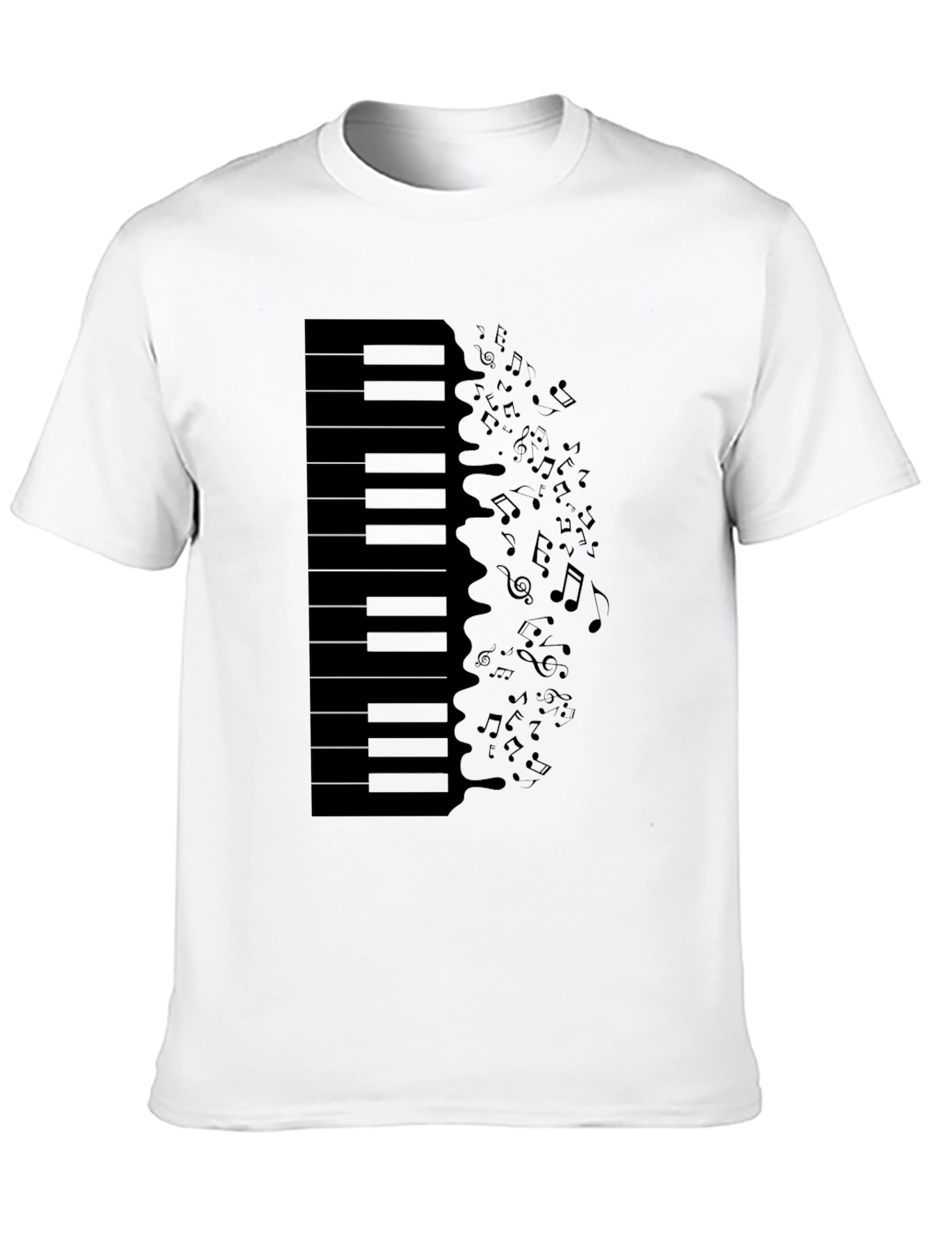Piano Keys & Notes Graphic Tee - Black T-Shirt