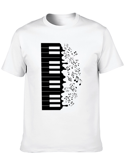 Piano Keys & Notes Graphic Tee - Black T-Shirt