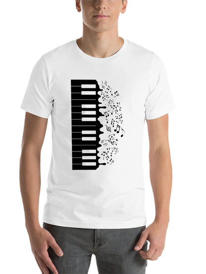 Piano Keys & Notes Graphic Tee - Black T-Shirt