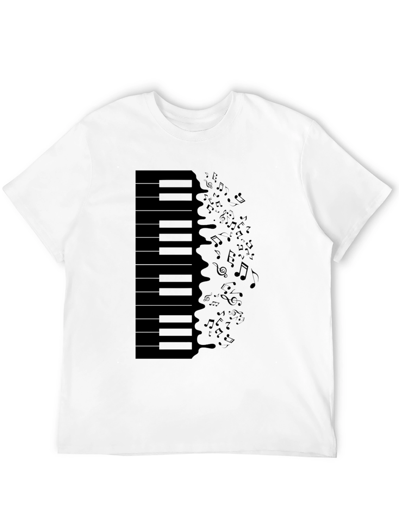 Piano Keys & Notes Graphic Tee - Black T-Shirt