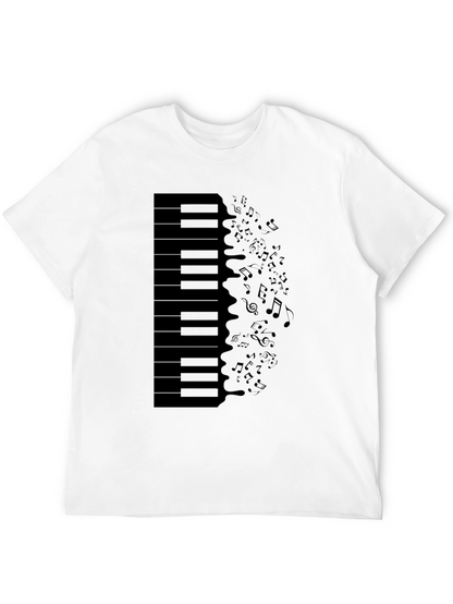 Piano Keys & Notes Graphic Tee - Black T-Shirt