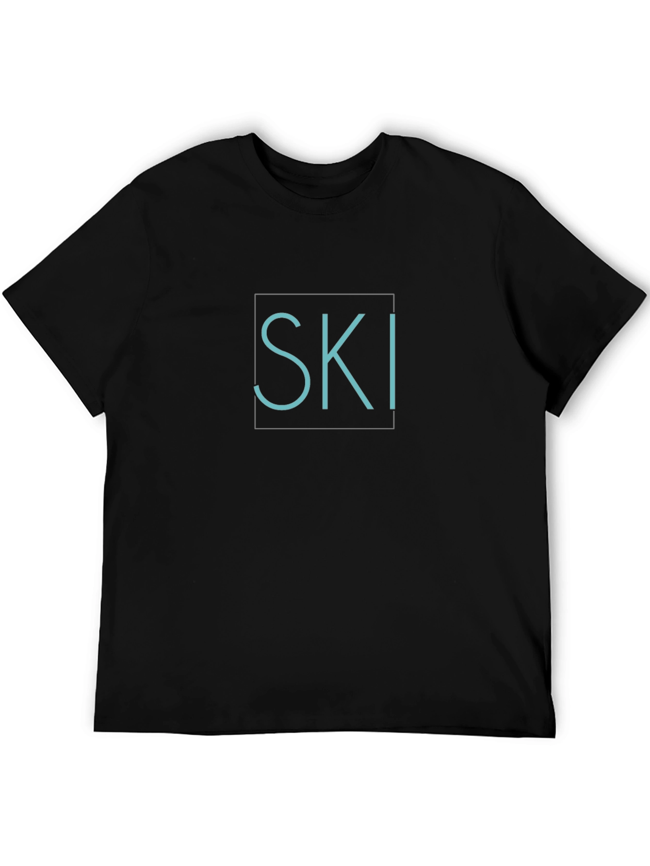 Mens Black T-Shirt - Ski Design