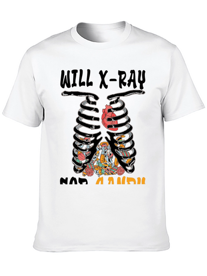 X-Ray Skeleton Candy Heart Graphic T-Shirt