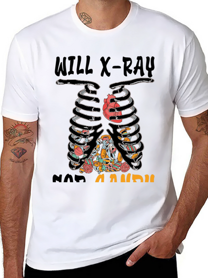 X-Ray Skeleton Candy Heart Graphic T-Shirt