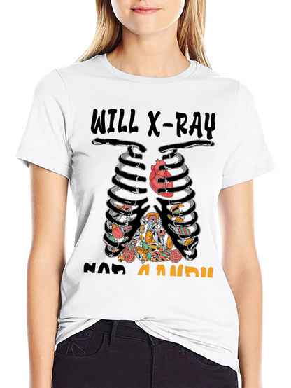 X-Ray Skeleton Candy Heart Graphic T-Shirt