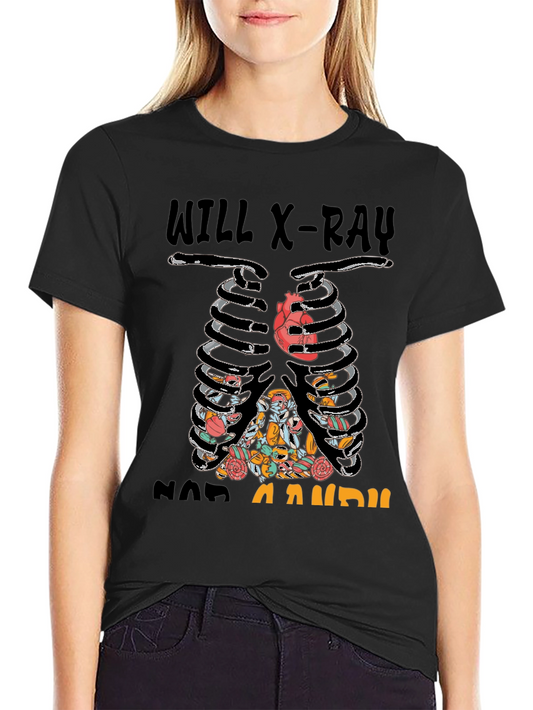 X-Ray Skeleton Candy Heart Graphic T-Shirt