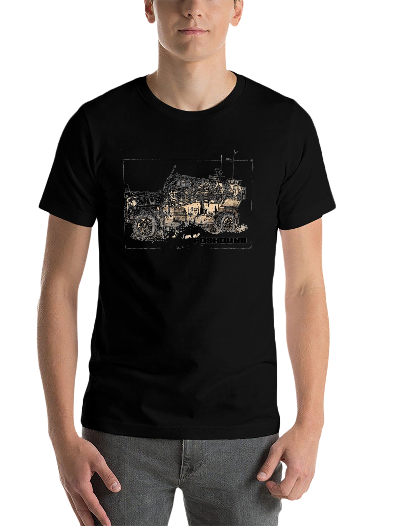 Foxhound Vehicle Graphic Tee - Black Cotton