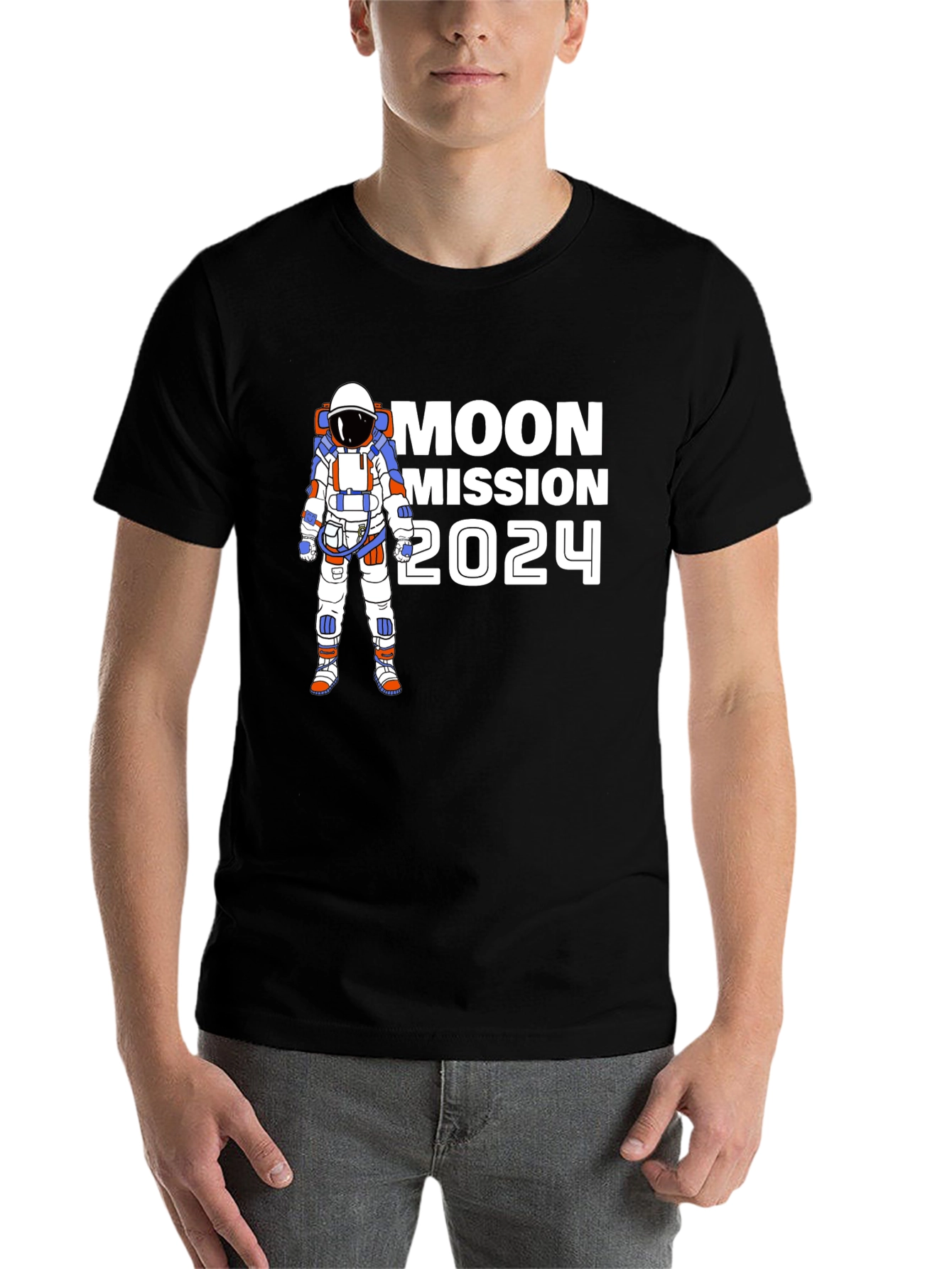 Moon Mission 2024 T-Shirt - Astronaut Graphic Tee