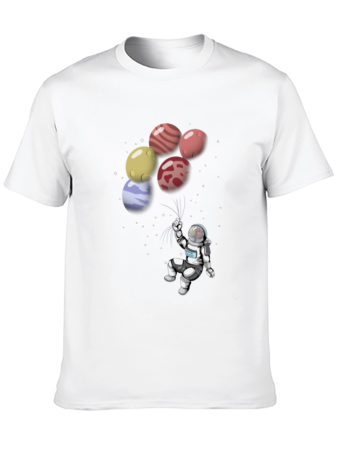 Astronaut Planet Balloon Graphic T-Shirt