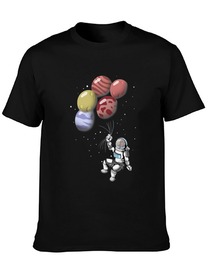 Astronaut Planet Balloon Graphic T-Shirt