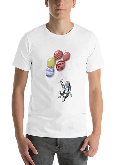 Astronaut Planet Balloon Graphic T-Shirt