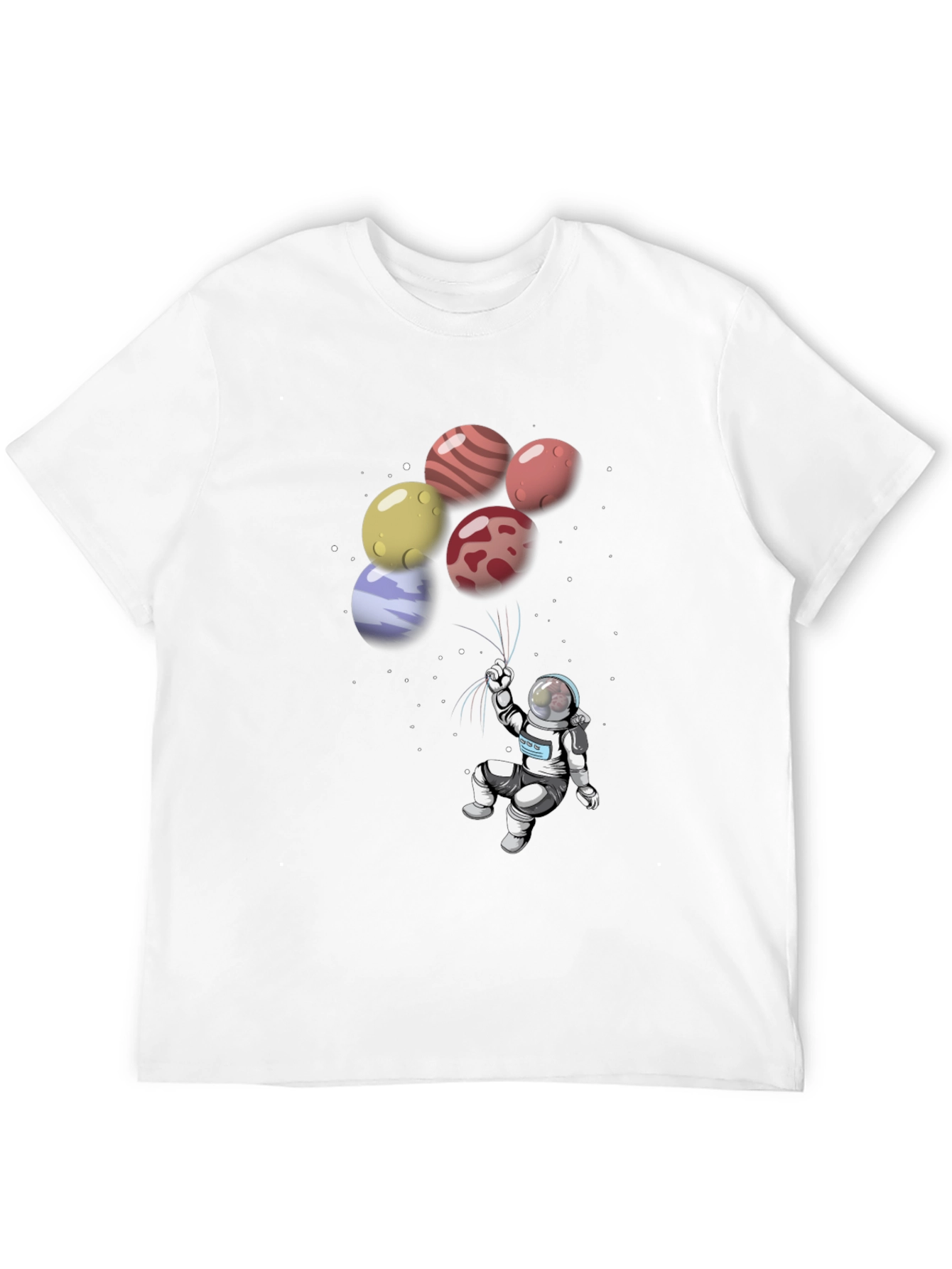 Astronaut Planet Balloon Graphic T-Shirt