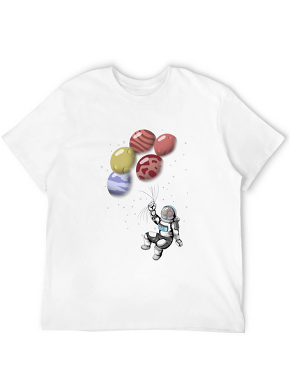 Astronaut Planet Balloon Graphic T-Shirt