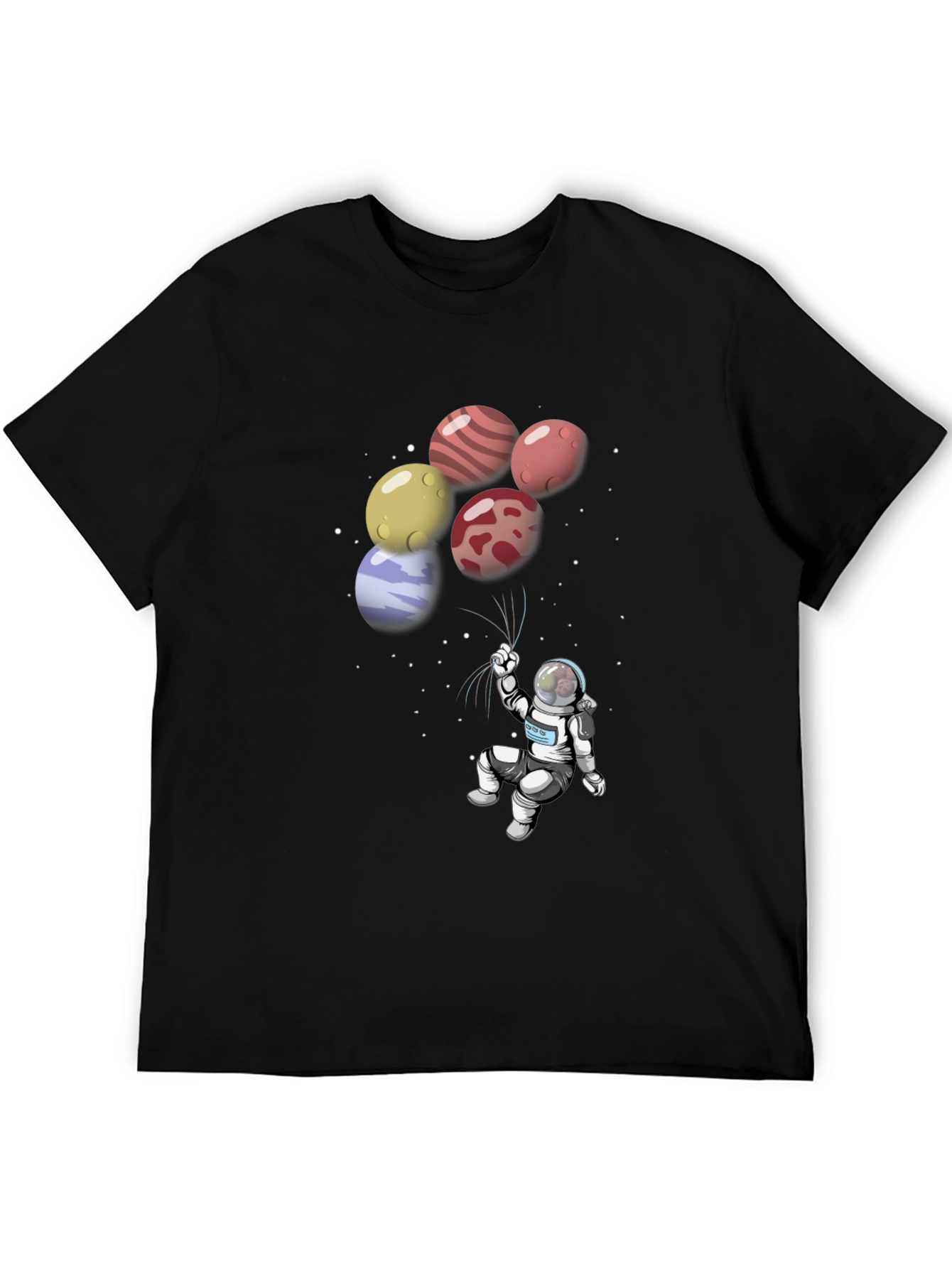 Astronaut Planet Balloon Graphic T-Shirt