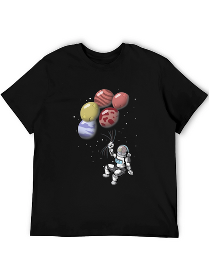 Astronaut Planet Balloon Graphic T-Shirt