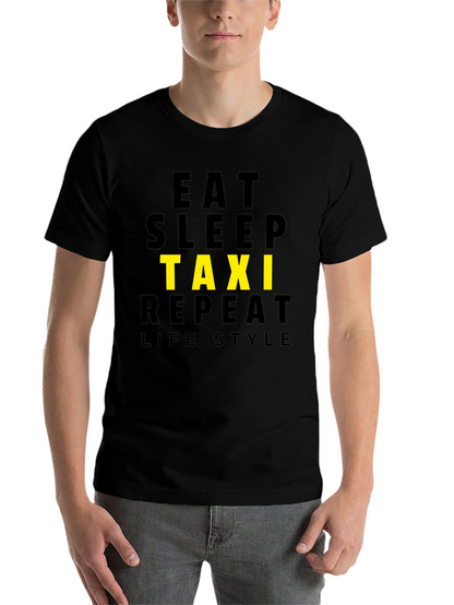 Eat Sleep Taxi Repeat Lifestyle Black T-Shirt