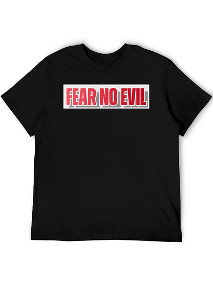 Fear No Evil Graphic Print Black T-Shirt
