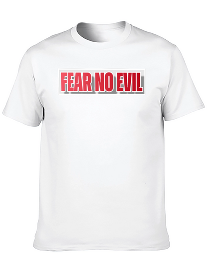 Fear No Evil Graphic Print Black T-Shirt