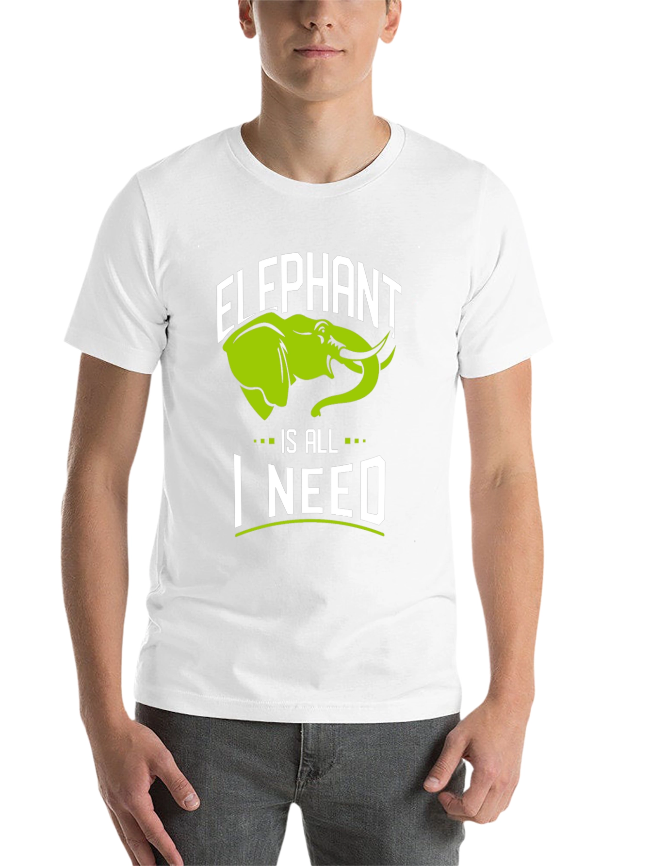 Elephant Is All I Need Black Graphic T-Shirt