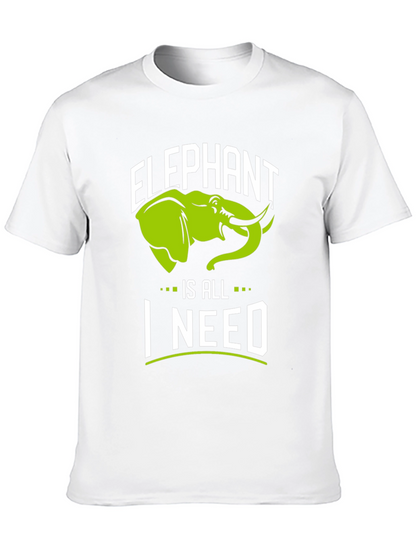 Elephant Is All I Need Black Graphic T-Shirt