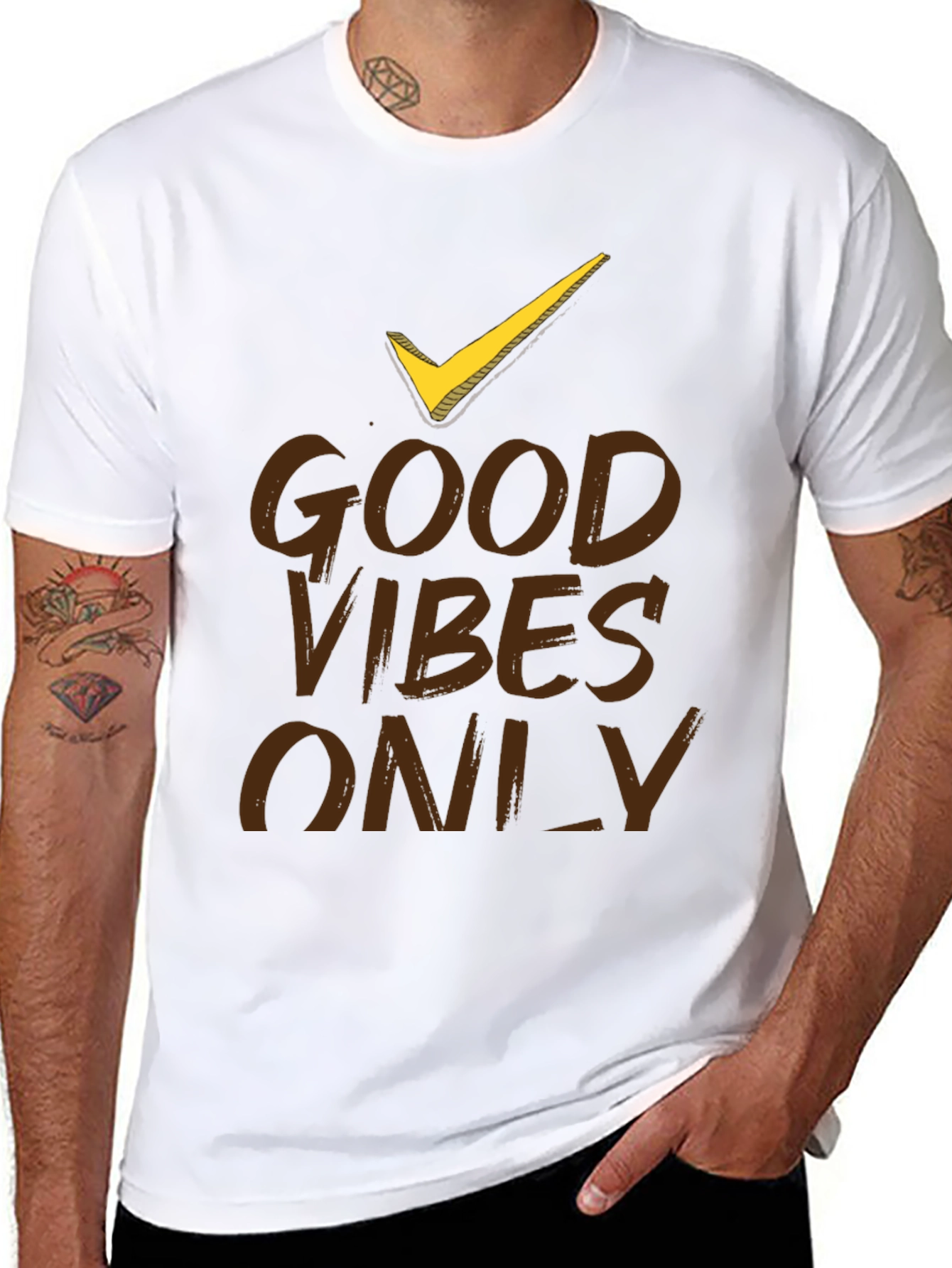 Good Vibes Only Black Graphic T-Shirt