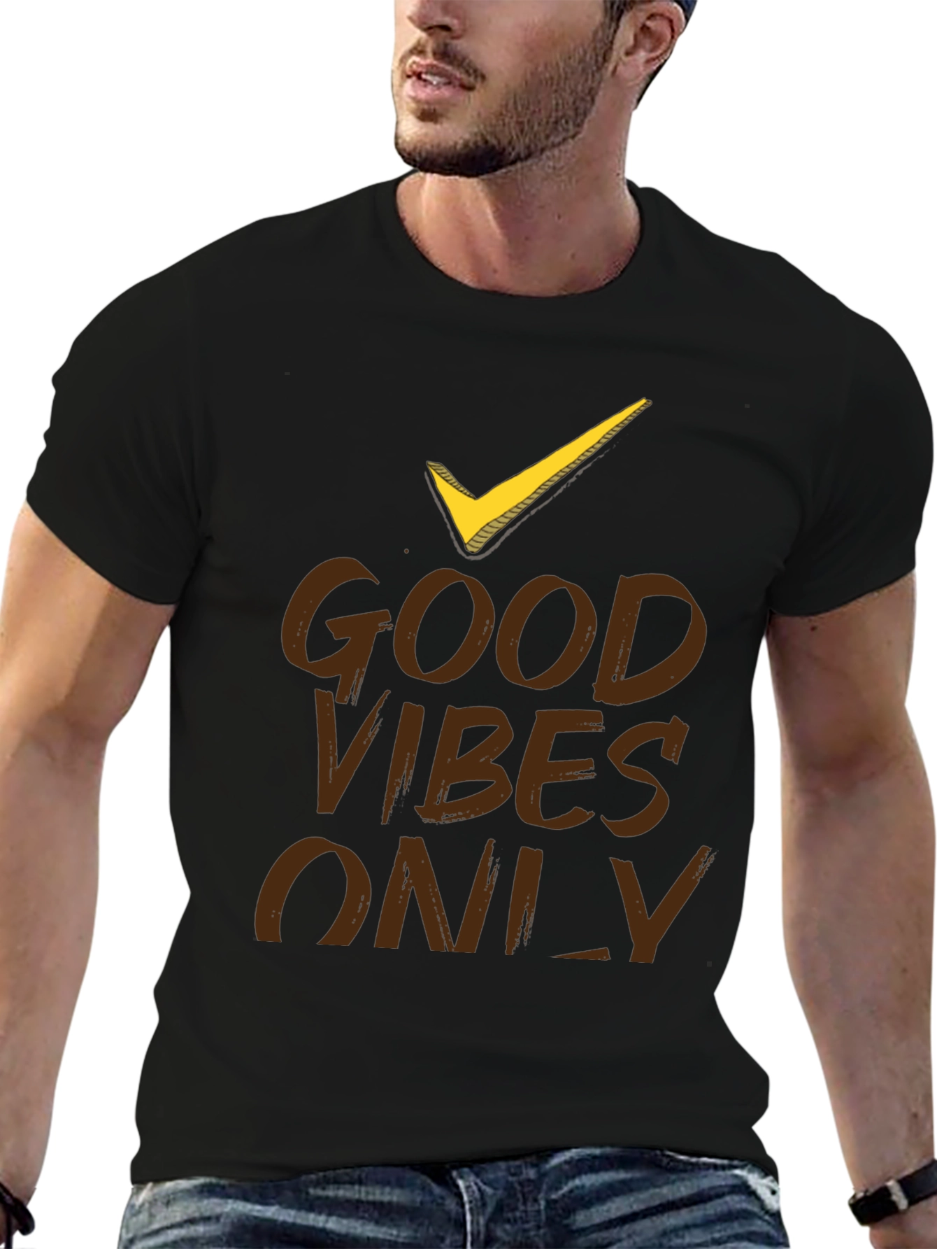Good Vibes Only Black Graphic T-Shirt