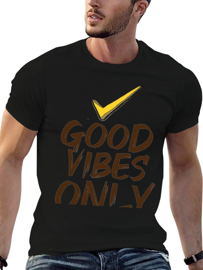 Good Vibes Only Black Graphic T-Shirt