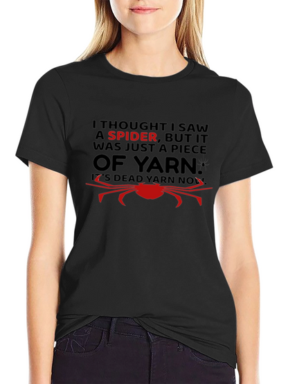 Funny Spider Yarn Graphic T-Shirt
