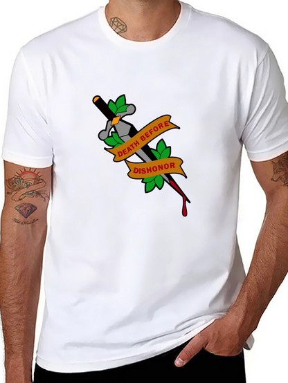 Death Before Dishonor Tattoo Style Graphic Tee