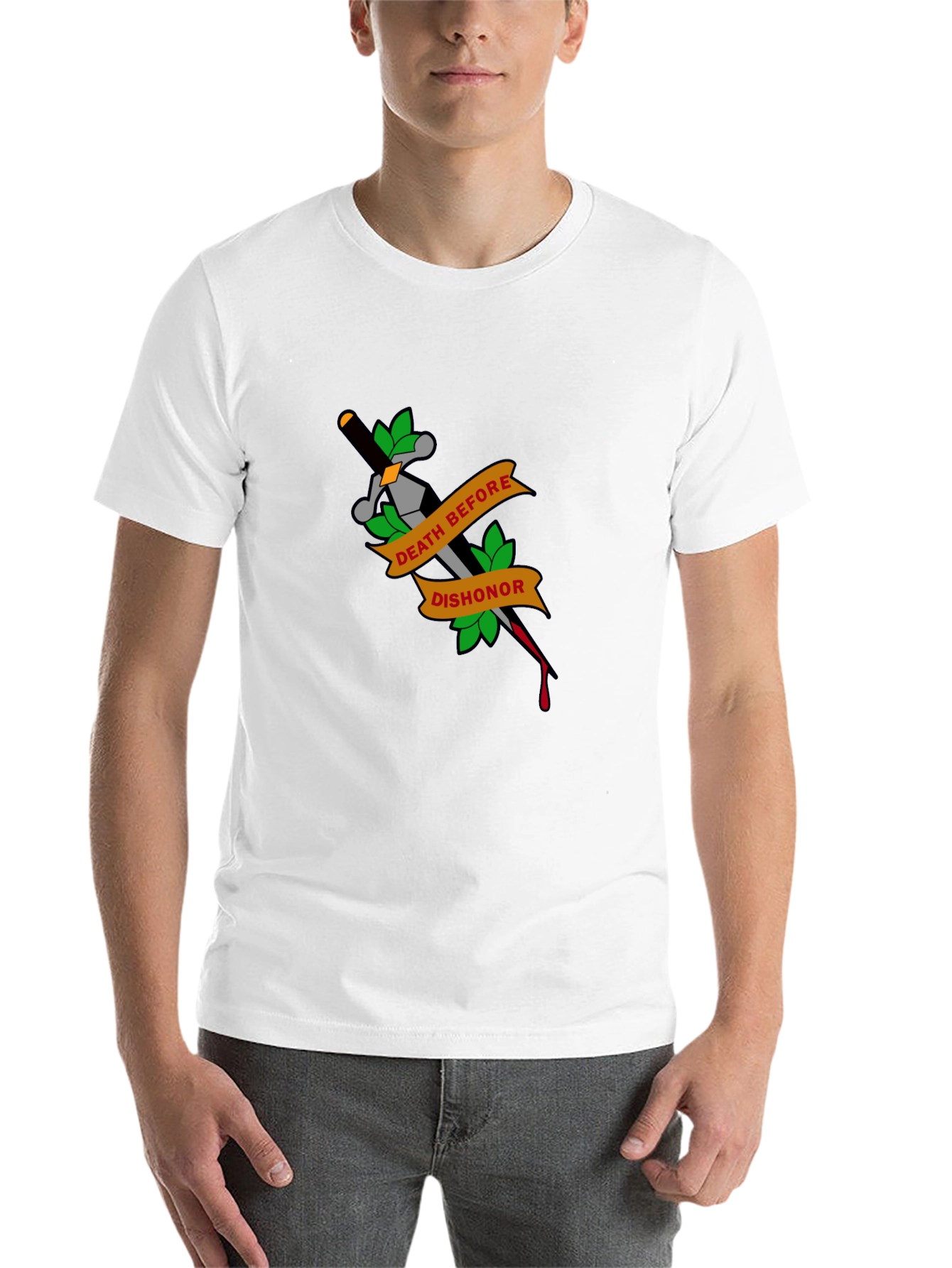 Death Before Dishonor Tattoo Style Graphic Tee