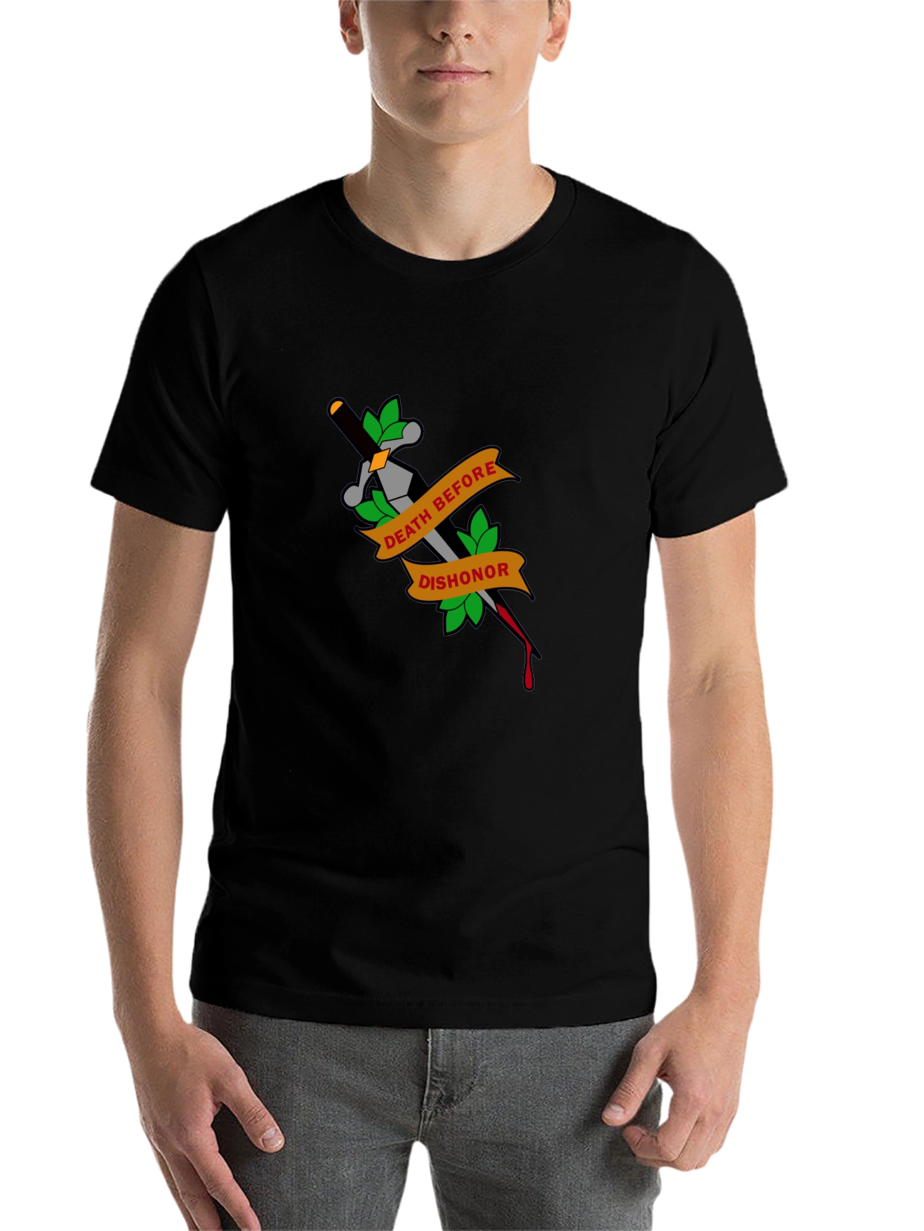 Death Before Dishonor Tattoo Style Graphic Tee