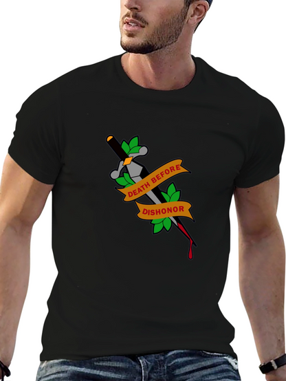 Death Before Dishonor Tattoo Style Graphic Tee