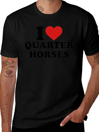 I Heart Quarter Horses Black Graphic T-Shirt