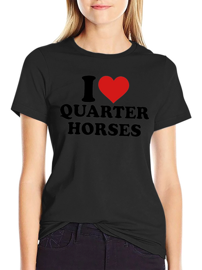 I Heart Quarter Horses Black Graphic T-Shirt