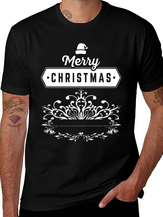 Merry Christmas Black T-Shirt Holiday Tee
