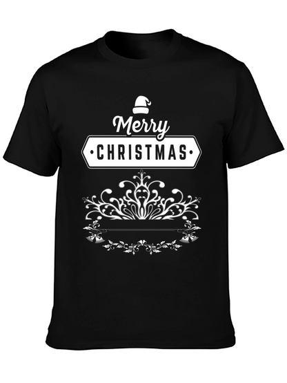 Merry Christmas Black T-Shirt Holiday Tee