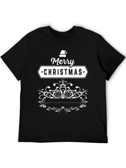 Merry Christmas Black T-Shirt Holiday Tee