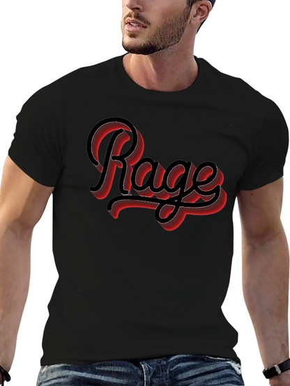 Rage Graphic Print Black Crewneck T-Shirt