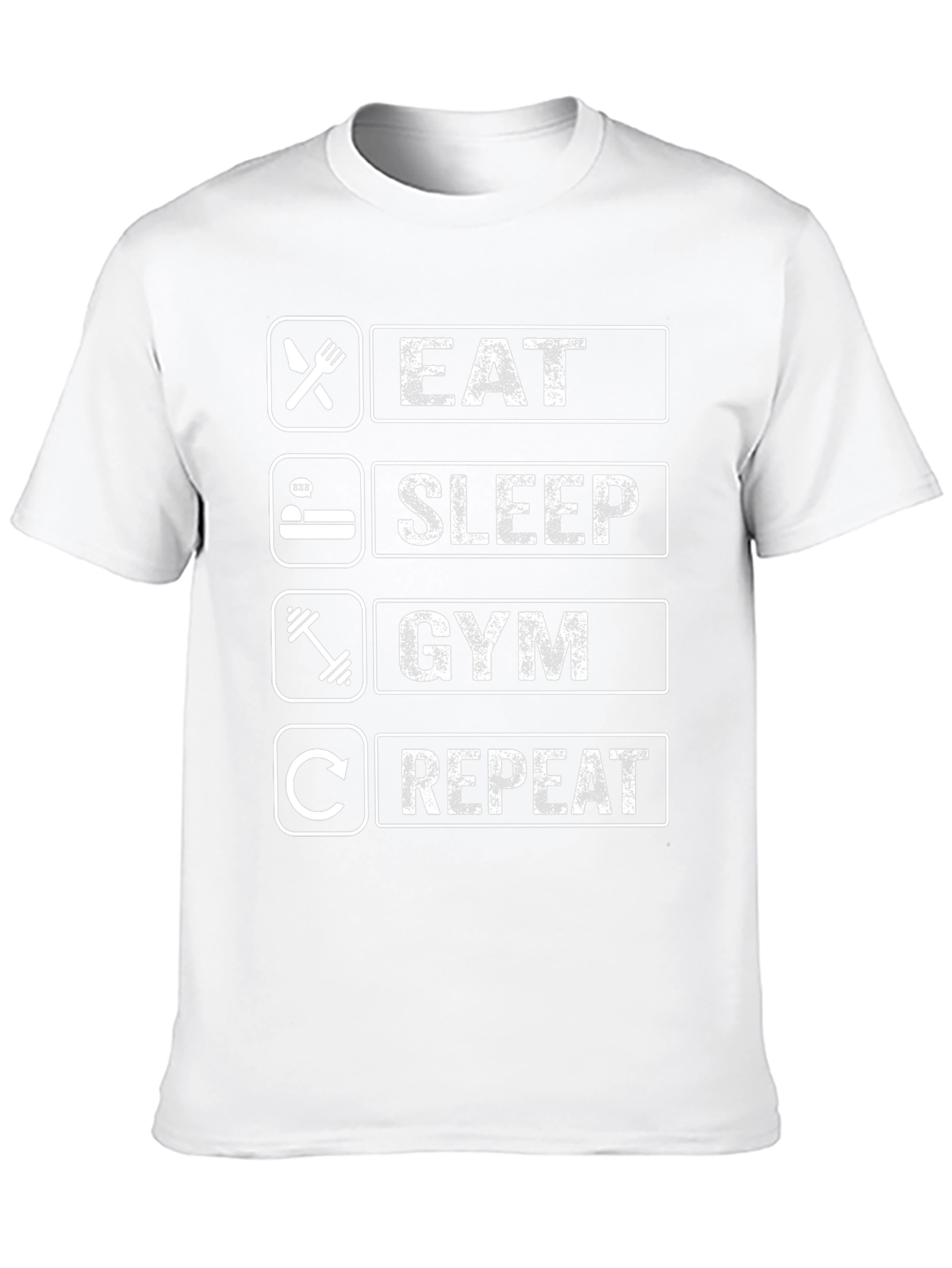 Eat Sleep Gym Repeat Black Graphic Tee